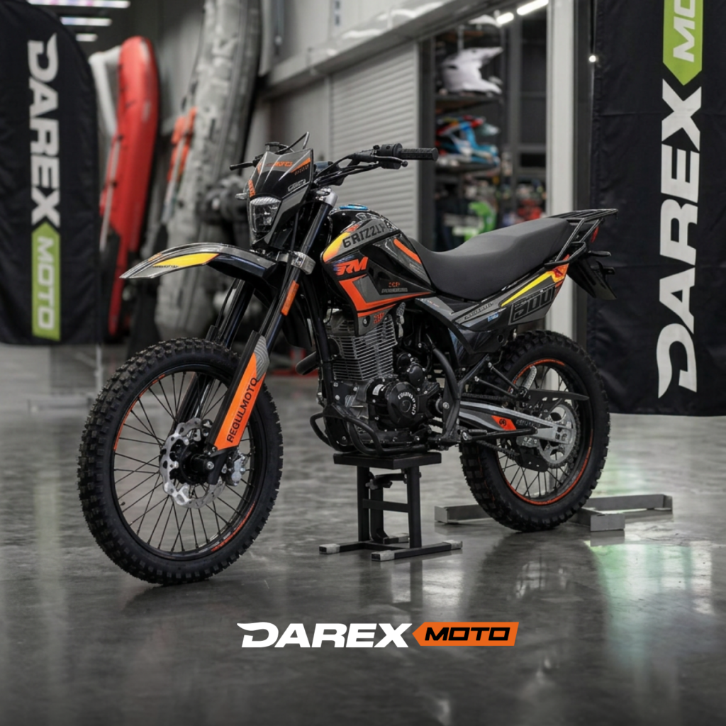 Мотоцикл эндуро Regulmoto Grizzly PR300 (серый/оранжевый) с ПТС