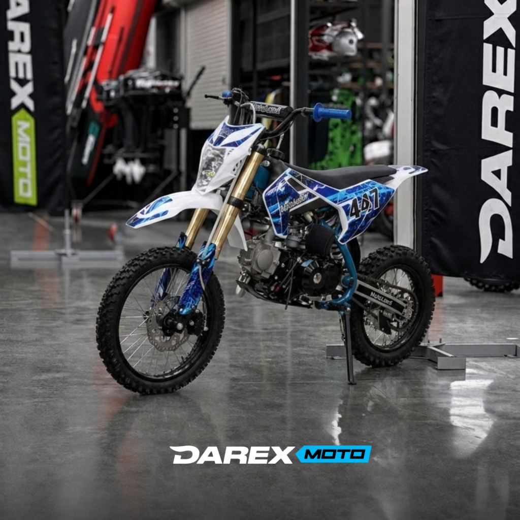 Питбайк Motoland TCX125 E 14/12 + фара синий
